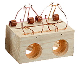 Sauvic Trampa para ratones de madera con 2 entradas grandes de 50 mm