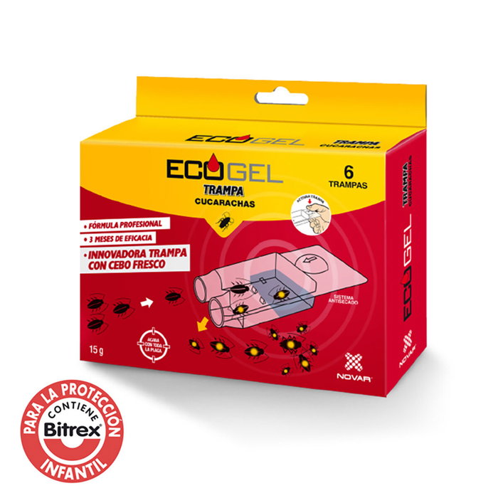 Novar Ecogel Trampa para Cucarachas 15g (Caja de 6 Unidades)