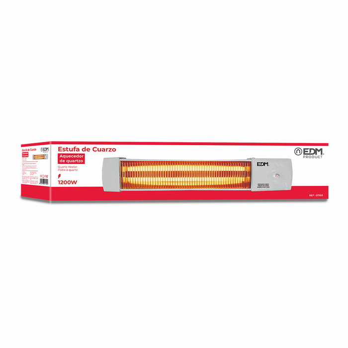 Edm Estufa de baño orientable de cuarzo 600/1200 W marfil