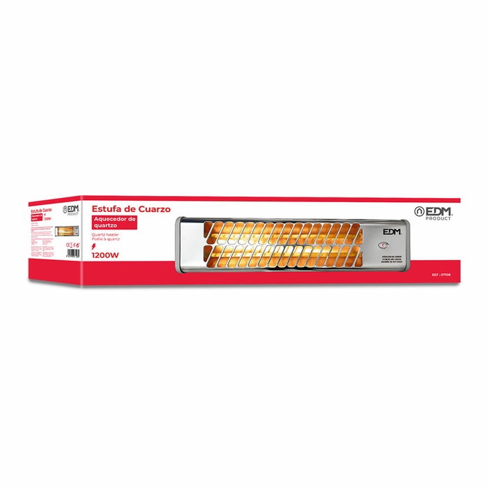 Edm Estufa de cuarzo orientable 600/1200 W modelo cromo