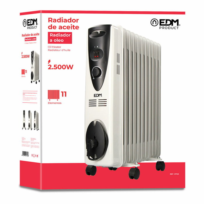 Edm Radiador de aceite 2500 W con 11 elementos Edm Radiador de aceite 2500 W con 11 elementos