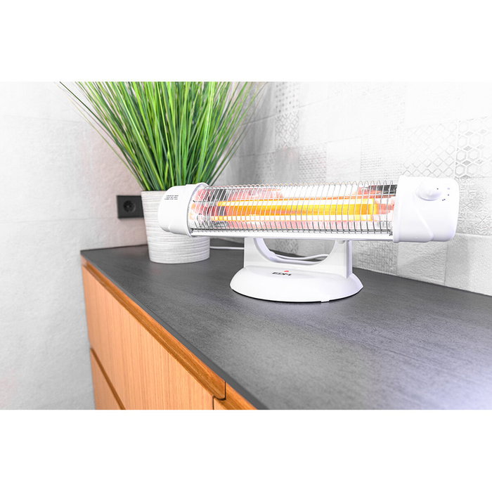 Edm Estufa de cuarzo de suelo 600/1200 W Blanco