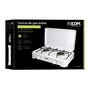 Edm Cocina de gas 2 fuegos esmaltada para gas butano en exteriores blanca 48x33x8cm