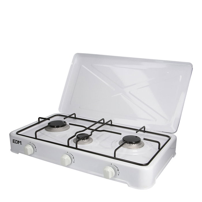 Edm Cocina de gas esmaltada 3 fuegos Blanco Edm Cocina de gas esmaltada 3 fuegos Blanco