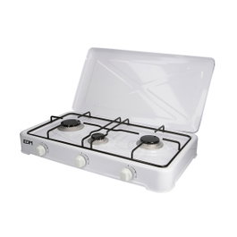 Edm Cocina de gas esmaltada 3 fuegos Blanco