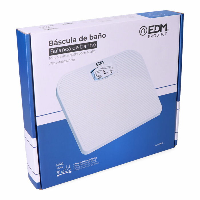 Edm Báscula de baño mecánica, 130 kg, Blanco