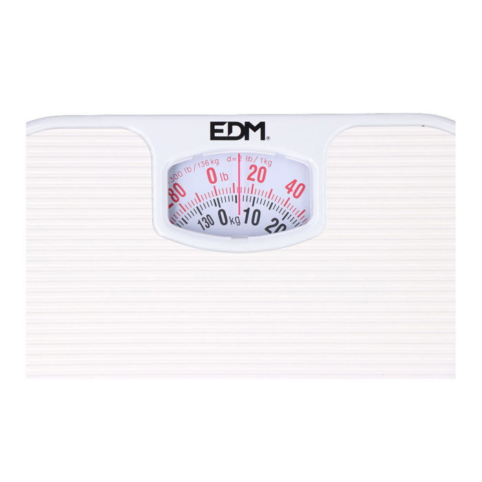 Edm Báscula de baño mecánica, 130 kg, Blanco