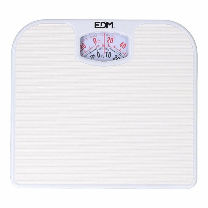 Edm Báscula de baño mecánica, 130 kg, Blanco