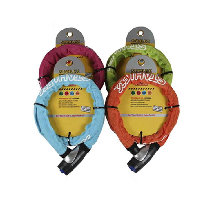 Stahlex Candado Blindado 15mm 90cm para Bicicleta y Moto