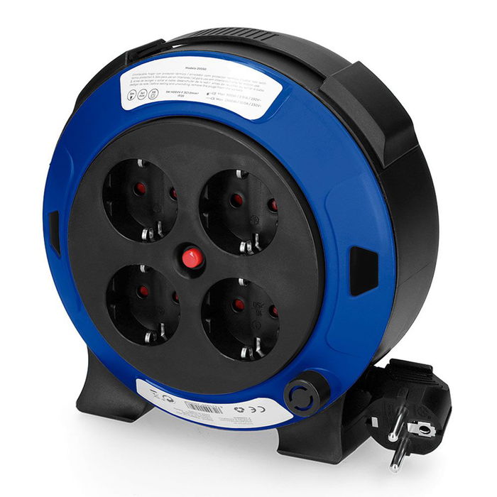 Edm Enrollacables 05m 3g 1,00 mm² 4 Tomas Bipolares con T/TL Hogar con Protector Térmico Edm Enrollacables 05m 3g 1,00 mm² 4 Tomas Bipolares con T/TL Hogar con Protector Térmico