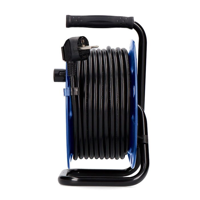 Edm Enrollacables 15 m 3G 1,5 mm² 4 tomas bipolares con t/tl profesional con protector térmico Edm Enrollacables 15 m 3G 1,5 mm² 4 tomas bipolares con t/tl profesional con protector térmico