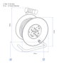Edm Enrollacables 25 m 4 tomas Schuko con protector térmico