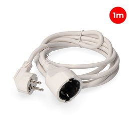 Edm Prolongador con 1 toma Schuko 16A 250V~, 1m Cable H05VV-F 3G1,5mm², Blanco