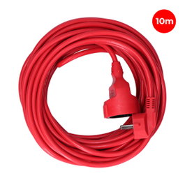 Edm Prolongador con 1 toma 2p+t Schuko, 16A 250V, 10 m, Rojo