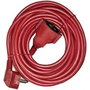 Edm Prolongador con 1 toma 2p+t Schuko, 15 m, Rojo