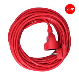 Edm Prolongador con 1 toma 2p+t 16a 250v~ 25m Cable H05vv-f 3g1,5mm² Rojo