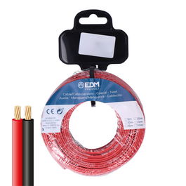 Edm Carrete Cable Paralelo 2x0,75mm Rojo/Negro 15m para Audio