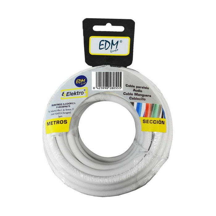 Edm Carrete manguera plana 2 x 1,50 mm² blanca, 20 m