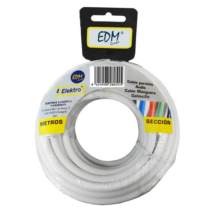 Edm Carrete manguera plana 2 x 1,50 mm² blanca, 25 m