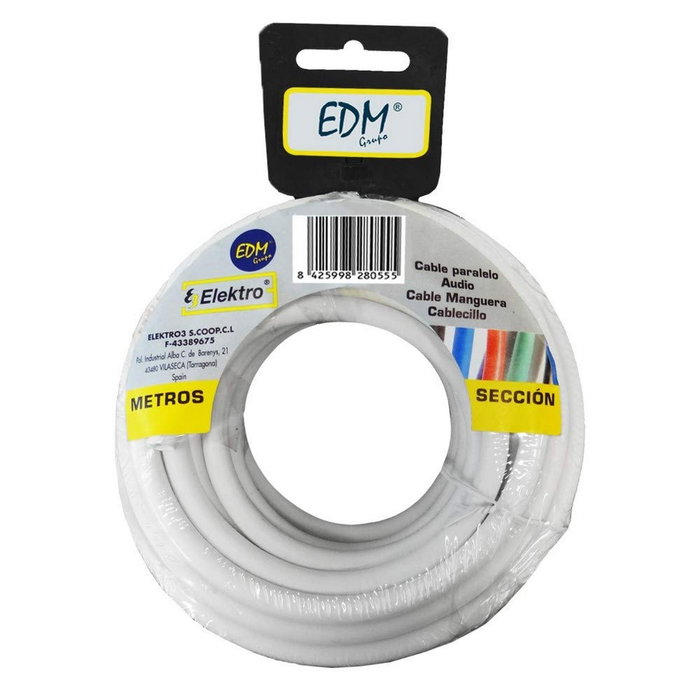 Edm Carrete de cable coaxial apantallado 100% cobre 20 m