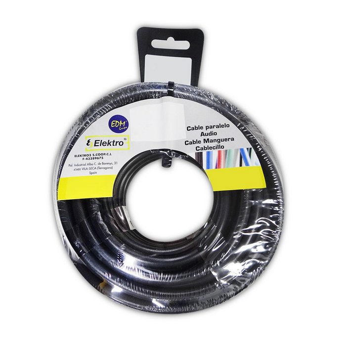 Edm Carrete manguera tubular H05VV-F 3 x 1,00 mm² negra, 5 m