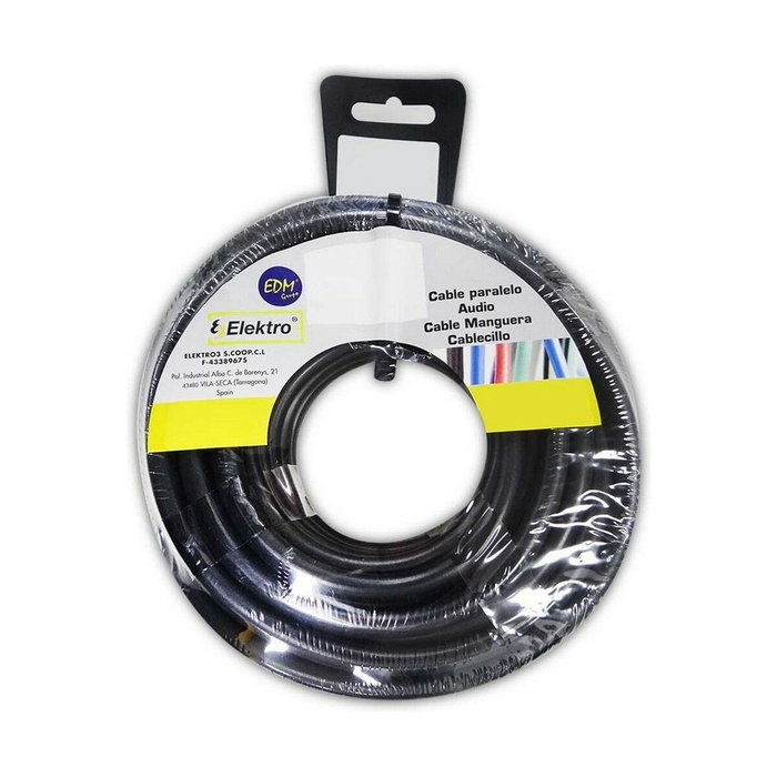 Edm Carrete manguera tubular H05VV-F 3 x 1,00 mm² negra, 15 m