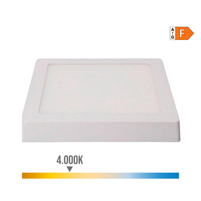 Edm Downlight LED de superficie cuadrado blanco 20 W 1500 lm 4000 K Edm Downlight LED de superficie cuadrado blanco 20 W 1500 lm 4000 K