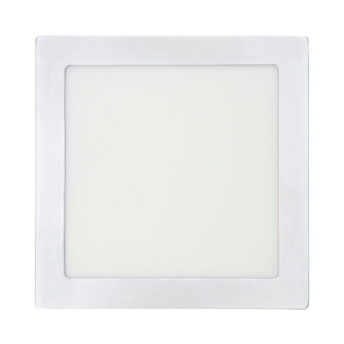 Edm Downlight LED Superficie Cuadrado Cromado 20W 1500lm 4000K Luz Día 22x22x3.5cm