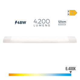 Edm Regleta LED 48W 6500K Luz Fría 4200 Lm 121.3x3.1x12 cm