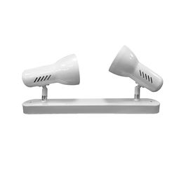 Edm Galaxy Foco 2 Elementos Techo/Pared Abatible, Casquillo E27, Blanco, 60W Max, 220-240V, No Incluye Bombillas, Regleta 37x8x13.7 cm