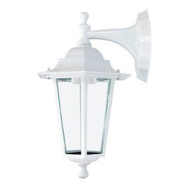 Edm Aplique Zurich Aluminio y Cristal Blanco E27 60W Luz Hacia Abajo Aplique Exterior para Pared IP44