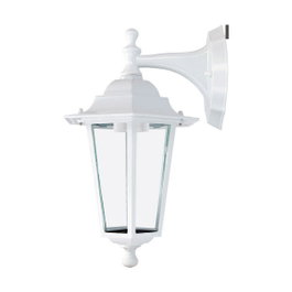 Edm Aplique Exterior Zurich Blanco de Aluminio y Cristal E27 60W