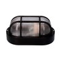 Edm Aplique Oval Tarragona IP54 Negro 1xE27 40W Medidas 11,4x20,2x10cm Plástico/Cristal