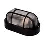 Edm Aplique Oval Tarragona IP54 Negro 1xE27 40W Medidas 11,4x20,2x10cm Plástico/Cristal