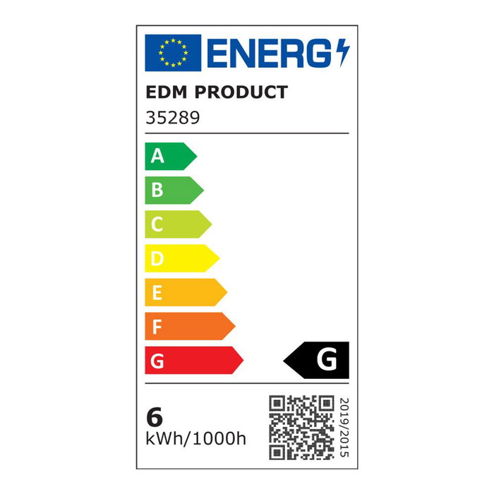 EDM Bombilla LED Dicroica Regulable GU10 6W (Equiv. 42W) 500lm Luz Cálida 3200K 25000h - Ø5x5.5cm
