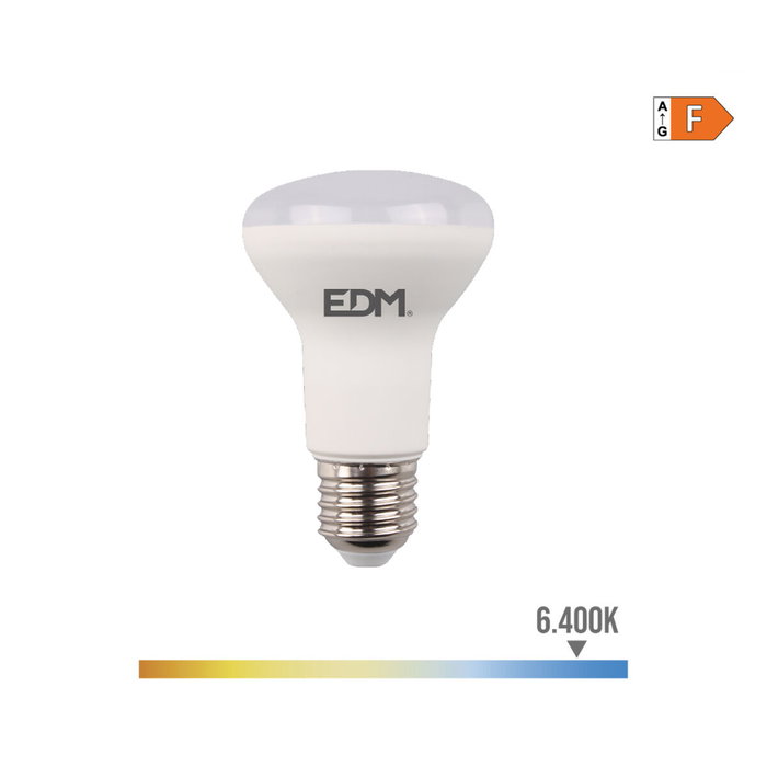 Edm Bombilla reflectora LED R63 E27 7 W 600 lm 6400 K luz fría Edm Bombilla reflectora LED R63 E27 7 W 600 lm 6400 K luz fría