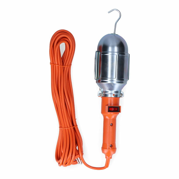 Edm Lámpara portátil con interruptor, gancho metálico y 10m de cable