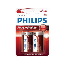 Philips Pila Alcalina LR14/C Power Alkaline Blister 2 Unidades 1.5V Ø26,2x50 mm