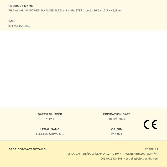 Philips Pila Alcalina 6LR61 9V Multiusos Blister 1 Unidad