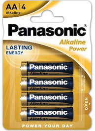 Panasonic Pila Alcalina LR06 AA 1,5V Blister 4 Unid. Ø14,5x50,5mm