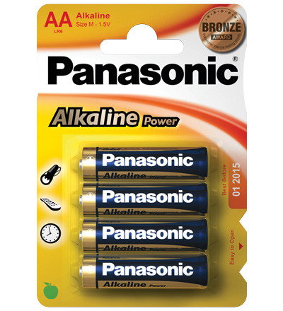 Panasonic Pilas Alcalinas AA LR06 Pack de 4 unidades