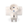 Edm Adaptador cuádruple 2p+t, Tipo F + Francés, 16A 250V, Toma de tierra lateral, Blanco, Retractilado