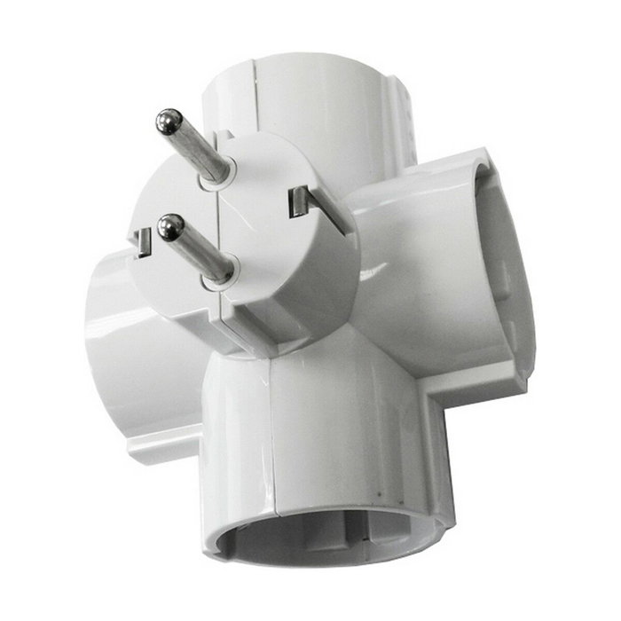 Edm Adaptador cuádruple 2p+t blanco