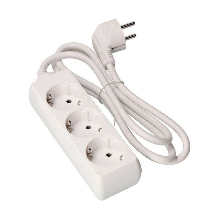 Edm Base múltiple con 3 tomas Schuko, 1,5m de cable, blanca