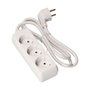 Edm Base múltiple con 3 tomas Schuko, 1,5m de cable, blanca