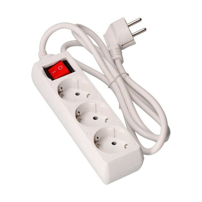 Edm Base múltiple 3 tomas Schuko con interruptor luminoso blanca