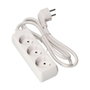 Edm Base múltiple con 3 tomas Schuko, 3 m de cable, blanca