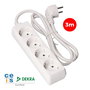 Edm Base Múltiple 4 Tomas Schuko 3m Cable H05VV-F 3G1,5 mm² 16A 250V~ 3680W Blanca