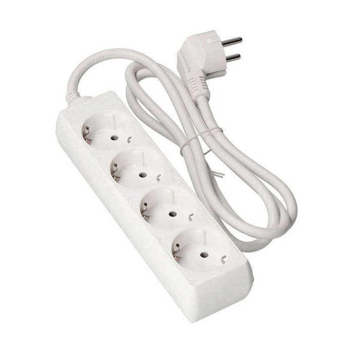 Edm Base múltiple con 4 tomas schuko, 3 m de cable, blanca