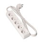 Edm Base múltiple de 5 tomas Schuko con cable de 3 m, blanca